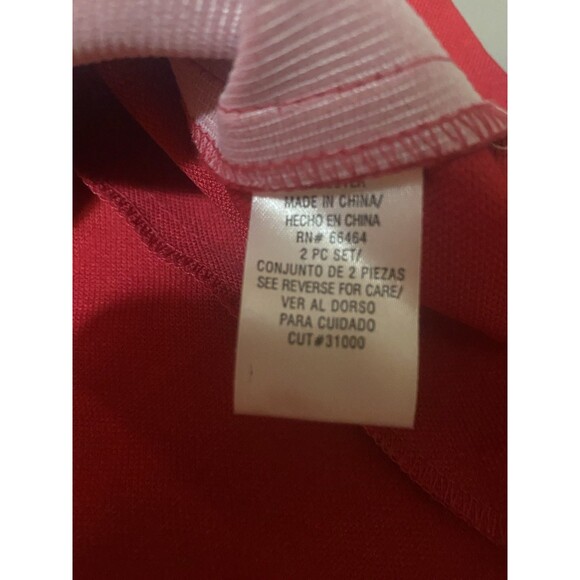 Vtg 80s Studio I Skirt Set Suit Size 10 Short Sleeves Ruffled A-Line Red Black - Picture 14 of 16